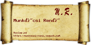 Munkácsi René névjegykártya